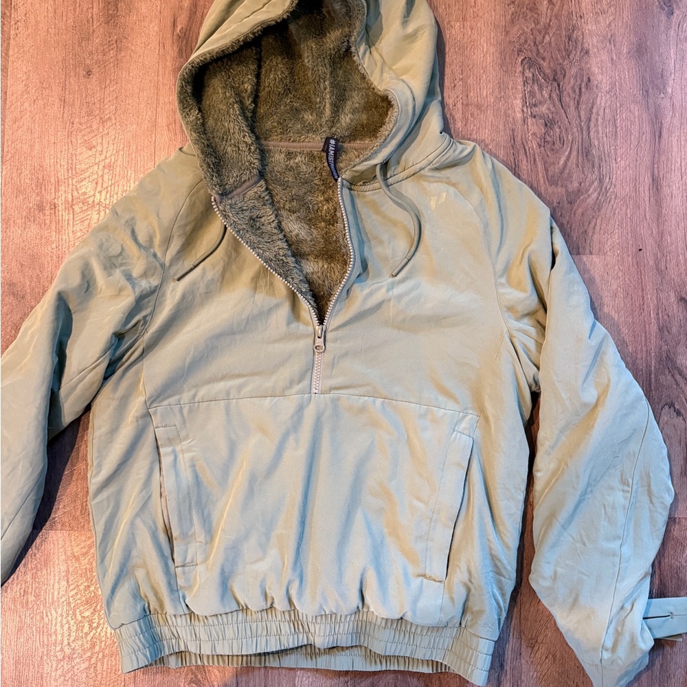 Women's Olive Hooded Puffer Jacket